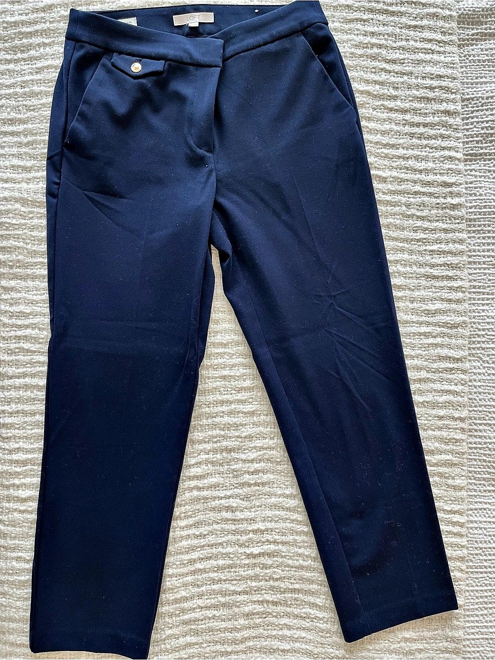 LOFT The Riviera Slim Pants Straight Leg Blue
